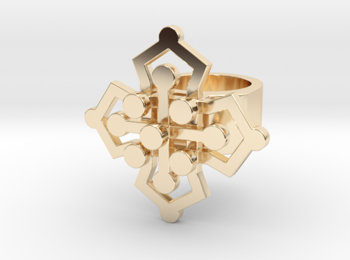 Geo Floral ring size 5 3d printed