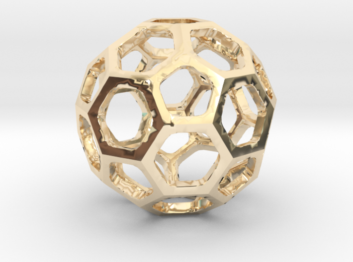 Truncated Icosahedron pendant 3d printed