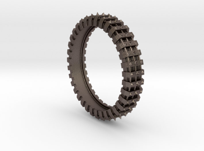 Spiked Gear Ring - Size 8 3d printed