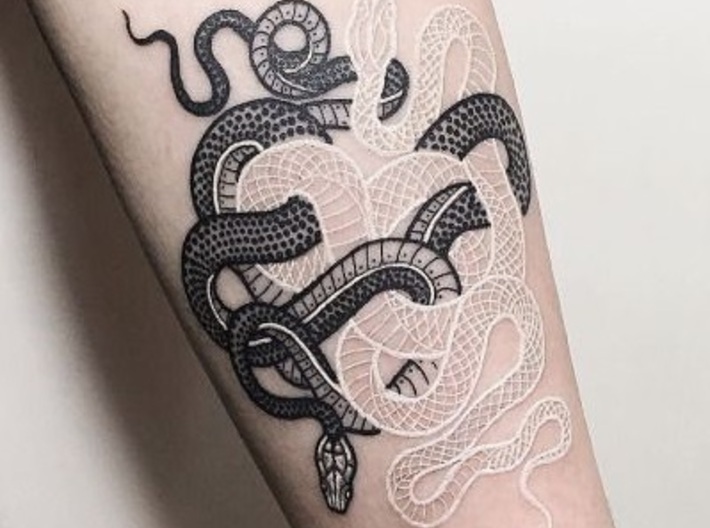 Crowley snake tattoo (Good Omens) - Snake - Magnet | TeePublic