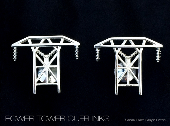 Power Tower Cufflinks 3d printed
