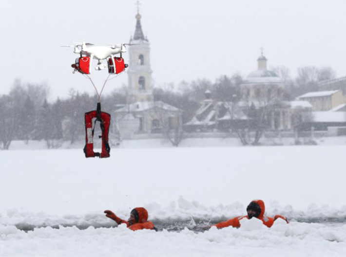 SARbox - SAR Kit for DJI PHANTOM 4 3d printed Rescue situation