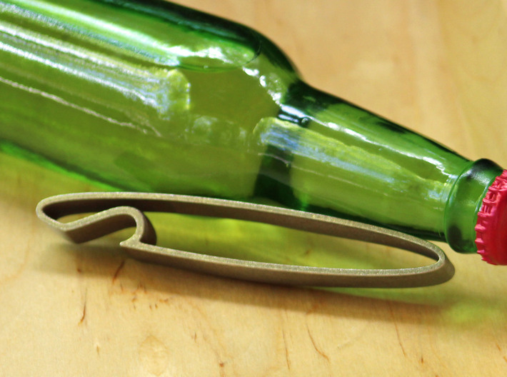 Oval Bottle Opener 3d printed Curves in multiple dimensions make this feel good in the hand