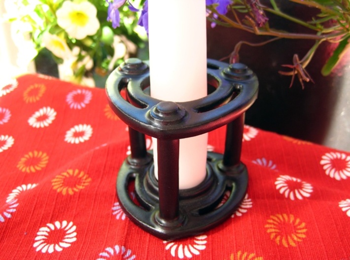 Isolator Candle Holder 3d printed Satin Black Ceramic