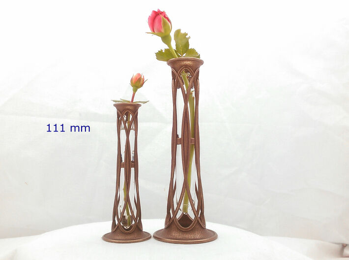Bronze Metal Bud Vase - 4.3 in (111 mm) 3d printed Bud Vase - 111 mm