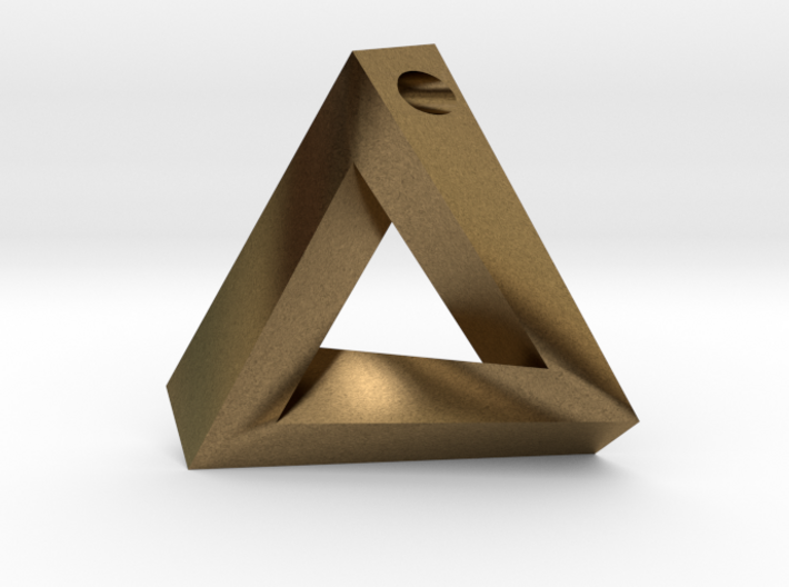 Penrose Triangle - Pendant (3.5cm | 3mm hole) 3d printed