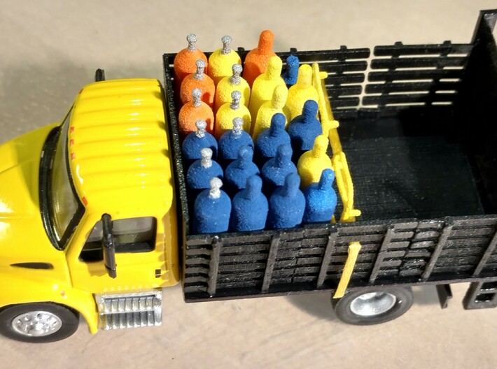 Stake Bed Truck Solid Bed Lift Gate UP 1-87 HO Sca 3d printed 