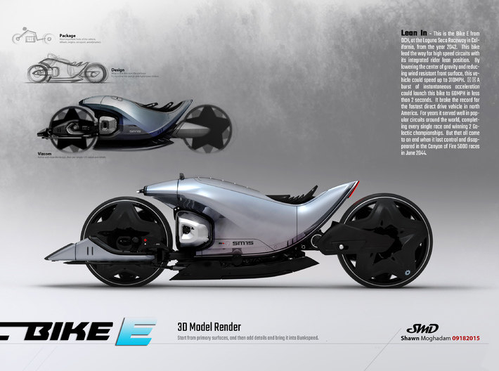 Bike E - from Concept Design Quest 3d printed