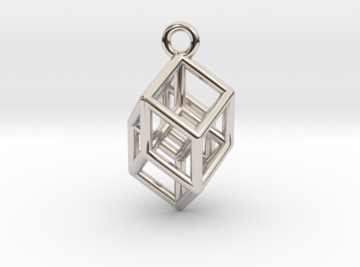 Hypercube Tesseract Pendant 3d printed