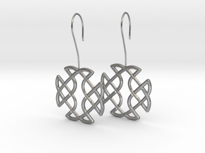 Celtic Square Cross earrings with earwire 3d printed