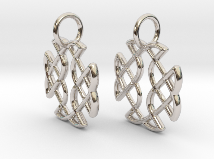 Celtic Square Cross earrings 3d printed