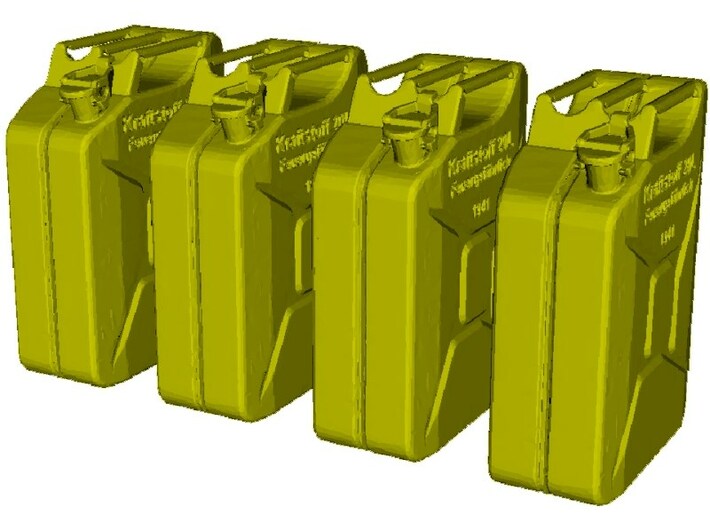 1/24 scale WWII Wehrmacht 20 lt fuel canisters x 4 3d printed