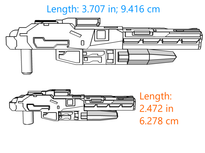 "Sentinel" Rifle RESIZED 5mm post 3d printed 