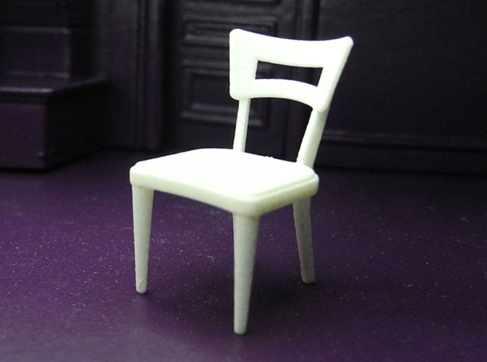 1:24 Dog Bone Chair 3d printed Printed in White, Strong &amp; Flexible