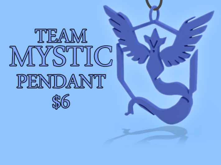Pokemon GO: Team Mystic Pendant 3d printed