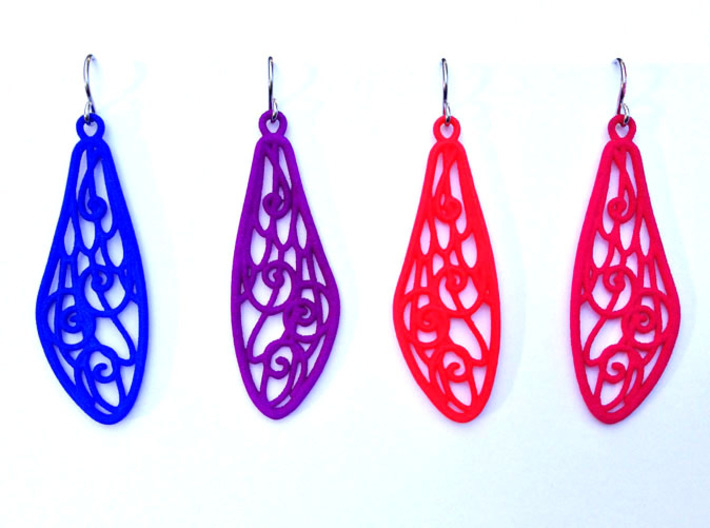 Smaller Fairytale Wing Earrings - nylon 3d printed 