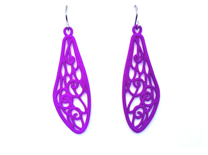 Smaller Fairytale Wing Earrings - nylon 3d printed