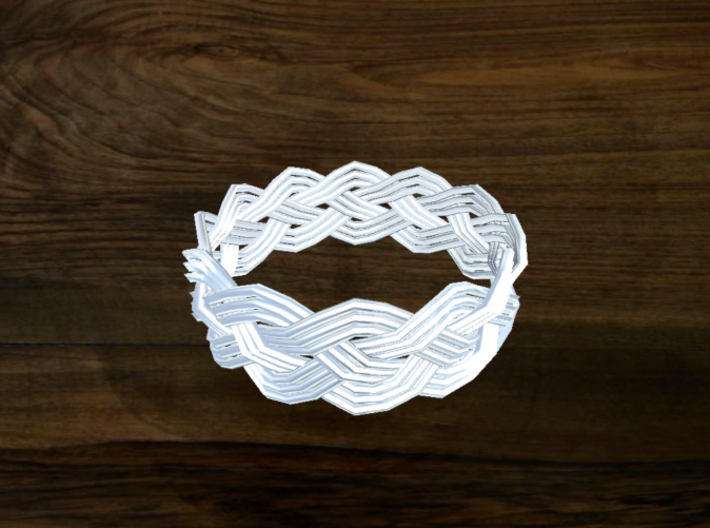 Turk's Head Knot Ring 4 Part X 12 Bight - Size 14. 3d printed