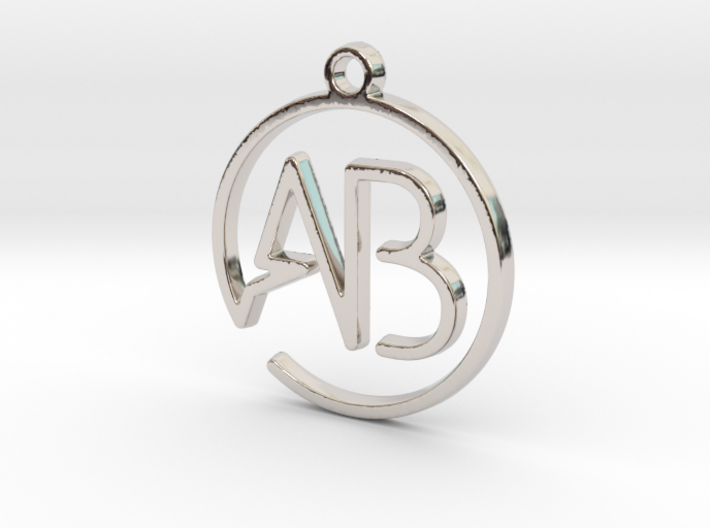 A &amp; B Monogram Pendant 3d printed