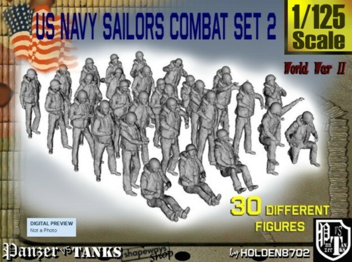 1/125 US Navy Sailors Combat SET 2 3d printed 