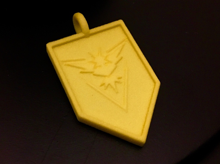 Team Instinct Badge Keychain 3d printed Yellow Strong and Flexible Polished