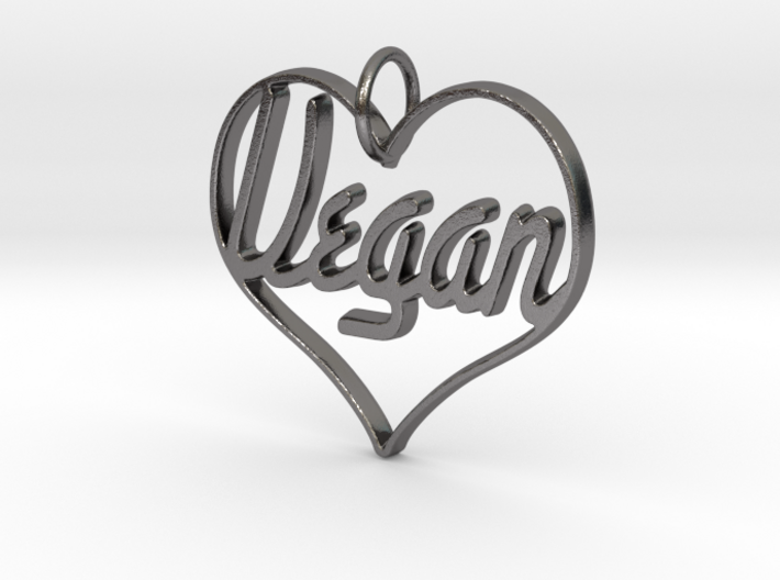 Vegan Heart Pendant 3d printed