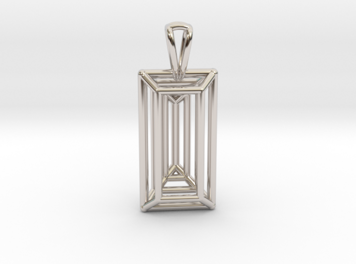 3D Printed Diamond Baugette Cut Pendant (Larger) 3d printed