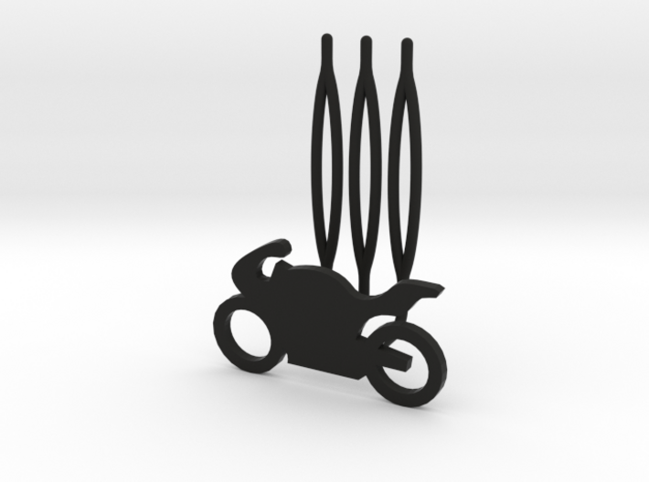 Motorbike decorative hair comb - small size 3d printed