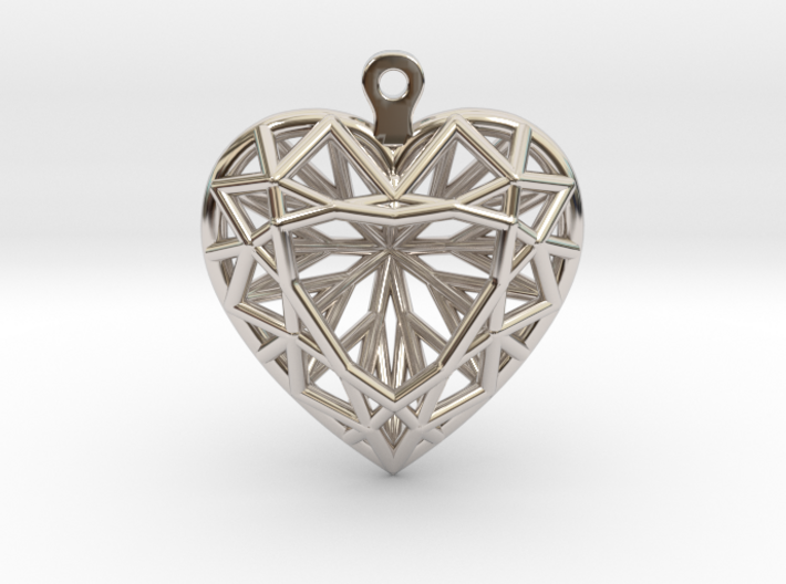 3D Printed Diamond Heart Cut Earrings 3d printed