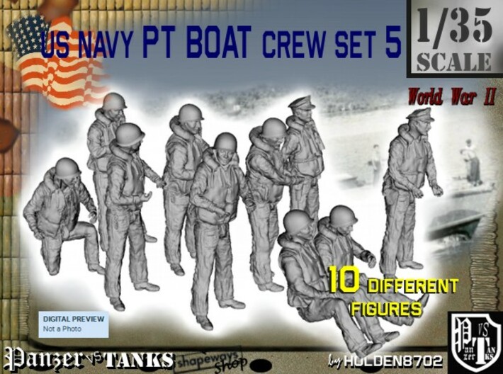 1/35 US Navy PT Boat Crew Set5 3d printed