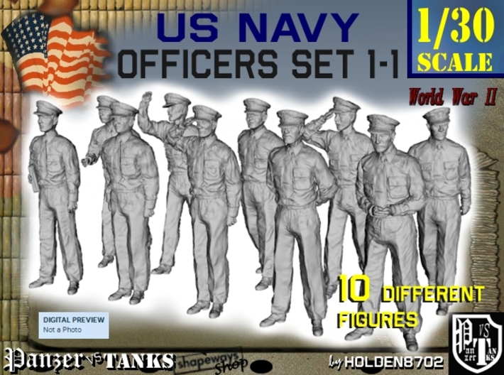 1-30 USN Officers Set1-1 3d printed