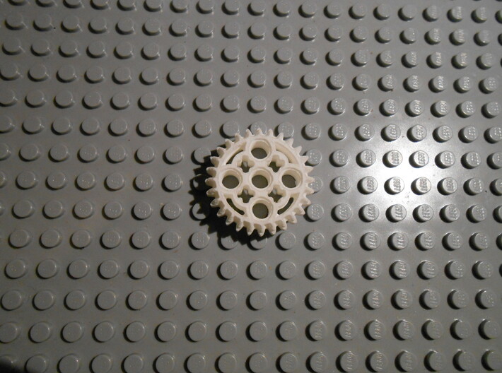 LEGO®-compatible 28-tooth bevel gear with pinhole 3d printed