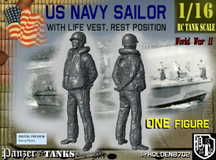 1/16 US Navy Sailor Lifevest Rest 3d printed
