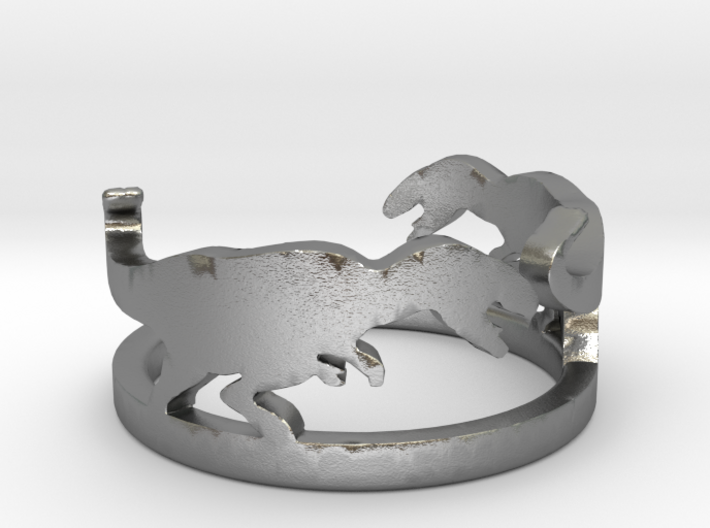 Tyrannosaurus silver ring(free size) 3d printed 
