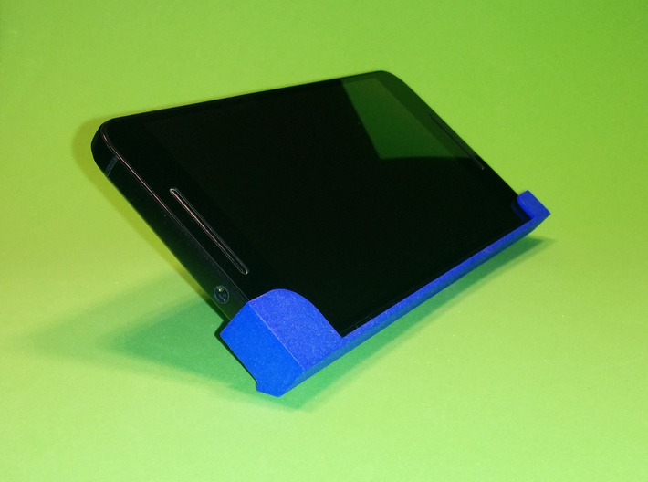 Nexus 6P landscape stand with camera cover 3d printed