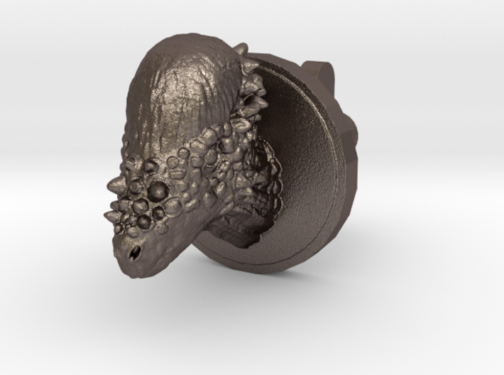 Pachycephalosaurus Head Cufflink 3d printed