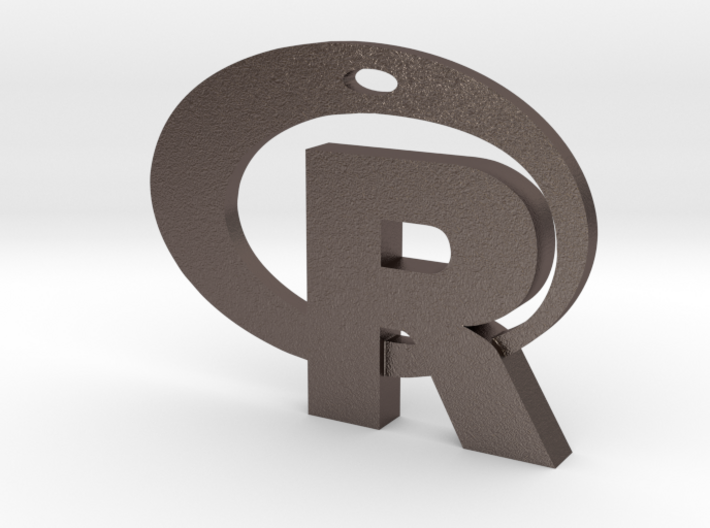 Pendant R Statistics Logo (thickness 2.6 mm) 3d printed 