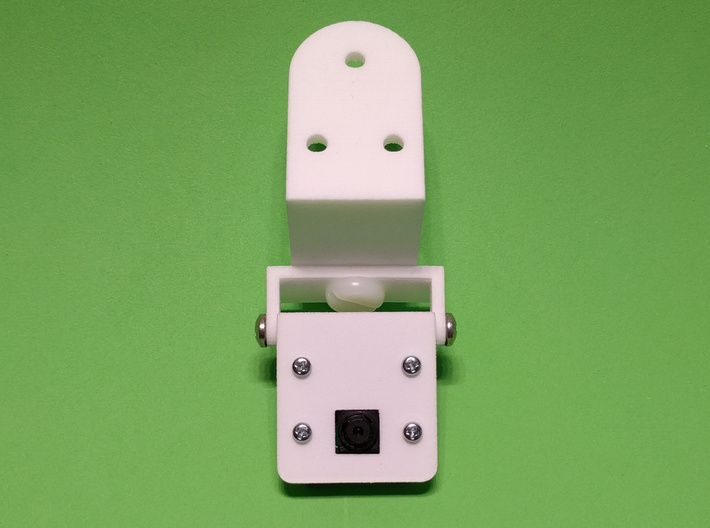Mini Wall Bracket 3d printed complete Raspberry Pi Camera mounting solution (view from front)