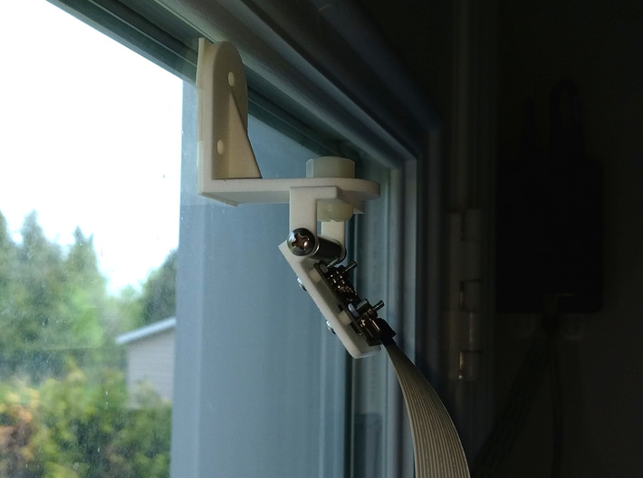 Mini Wall Bracket 3d printed complete Raspberry Pi Camera mounting solution (view from side)