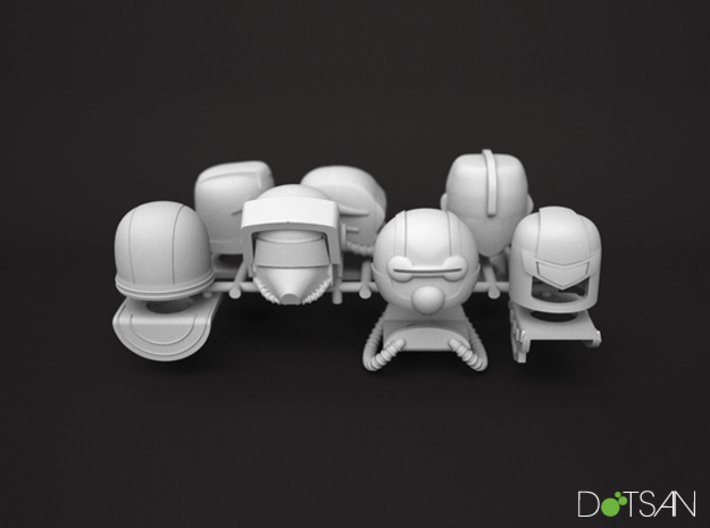 M.A.S.K Minifigure 7 Helmets and Shoulder Pads 3d printed 