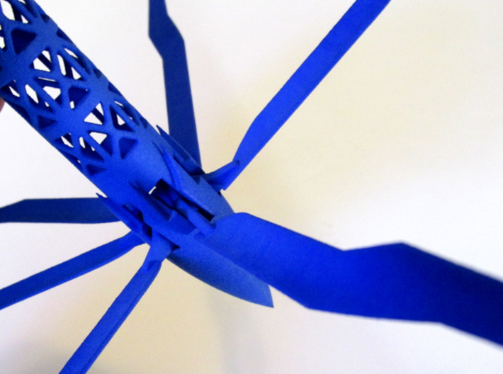 RocketCopter 3d printed The nosecone and rotor hinges in Royal Blue Strong & Flexible Polished