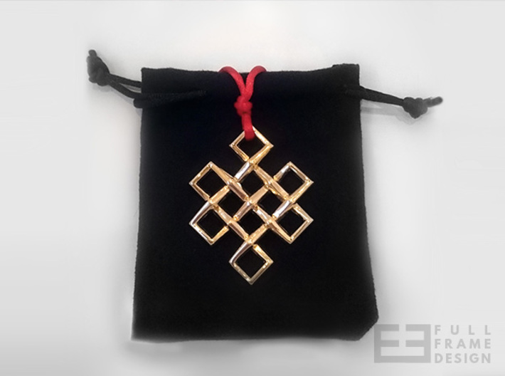 Endless Knot 3d printed Presentation in 18K Gold Plated