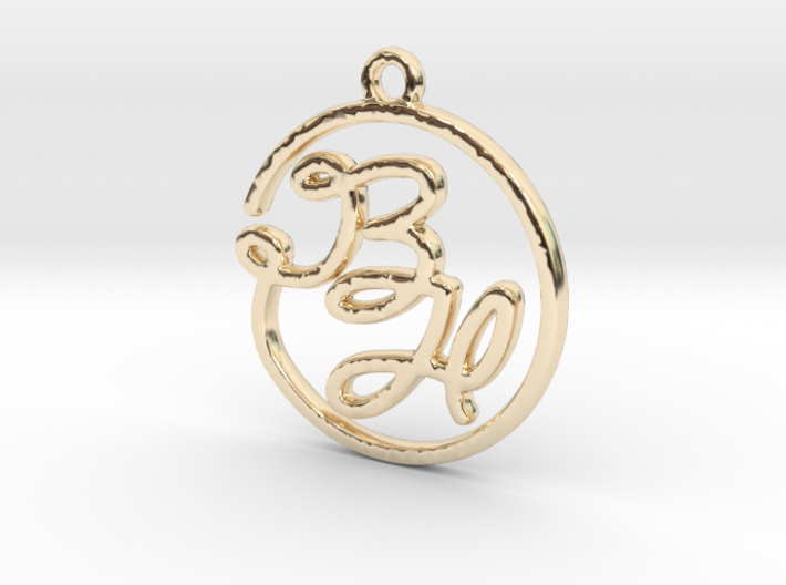 B &amp; H Script Monogram Pendant 3d printed