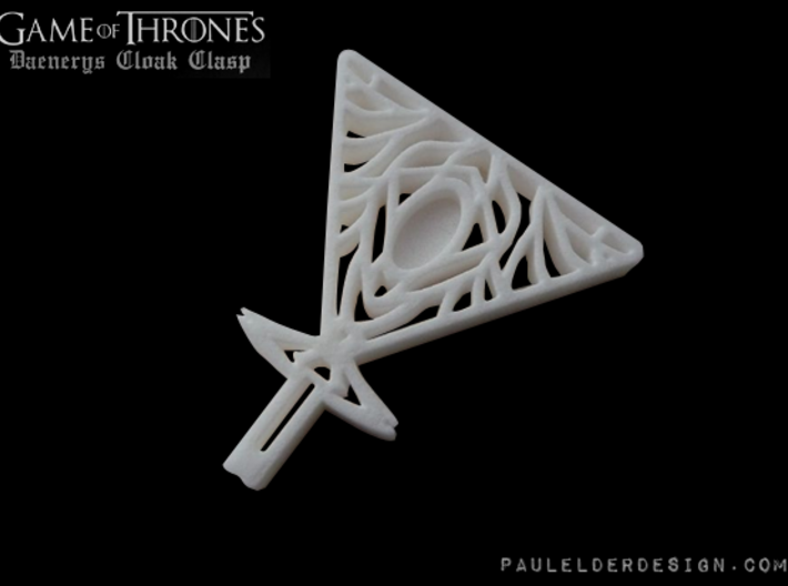 Daenerys Cloak Clasp 3d printed Model in White Strong and Flexible