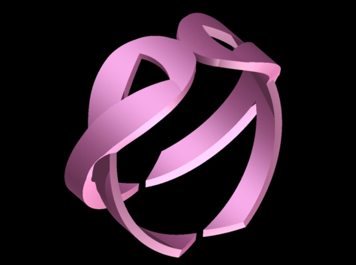 Double Ribbon 3D Breast Cancer Ring 3d printed