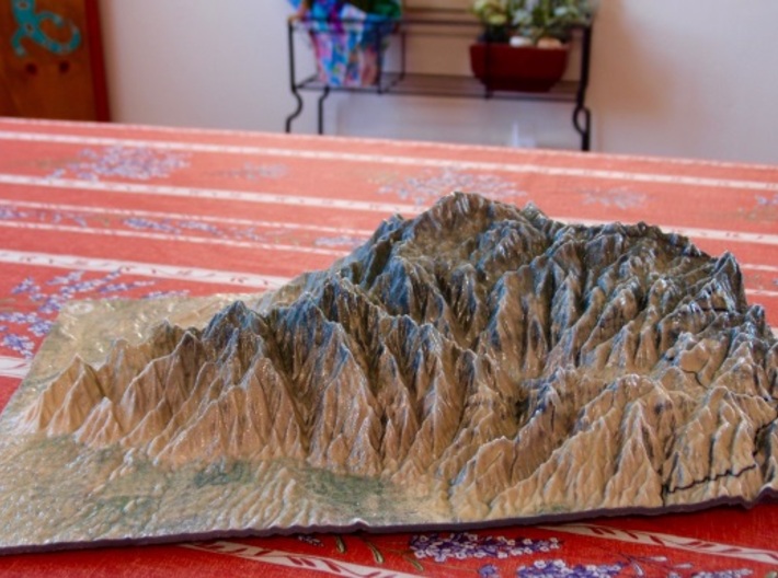 Santa Catalina Mountains Map 3d printed Customer Photo