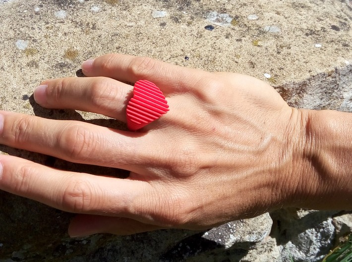 HeartSlicedRing 3d printed 