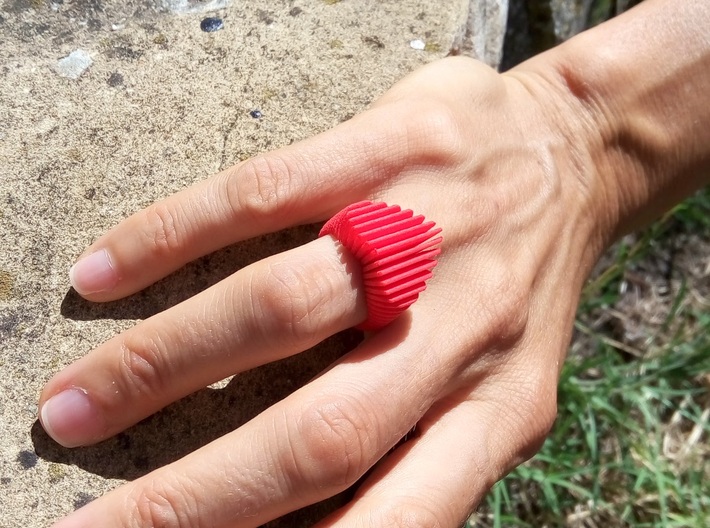 HeartSlicedRing 3d printed 