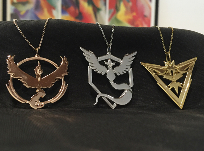 Team Valor Pendant - Pokemon Go - Moltres 3d printed Far left in image - Chain not included