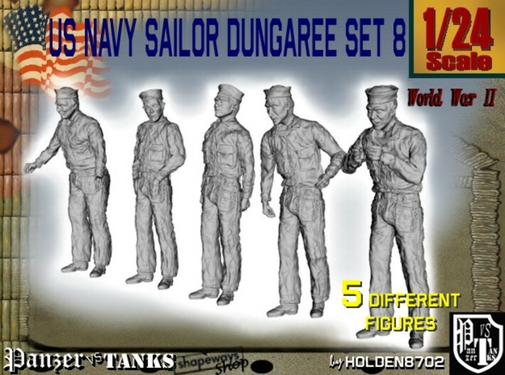 1/24 US Navy Sailor Set 8 3d printed